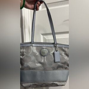 Coach Blue and Gray Signature Tote